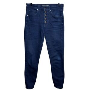 Veronica Beard Debbie Blue High Rise Button Fly Ankle Skinny Jeans Womens 27/4